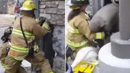 Ghinion incredibil: Un hoţ a rămas blocat între pereţi timp de trei zile VIDEO