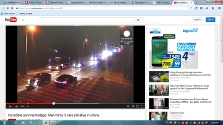 Supravieţuire miraculoasă. Lovit de trei maşini într-un minut, un bărbat a scăpat cu viaţă VIDEO