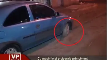 Dorel de Prahova: Au turnat beton pe ploaie şi zeci de maşini au rămas împotmolite VIDEO