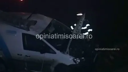 ACCIDENT SPECTACULOS. Un şofer băut din Timişoara a plonjat cu maşina în canalul râului Bega
