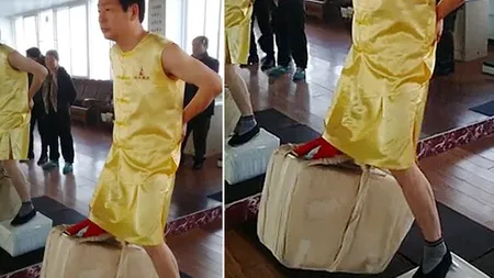 Te crezi în stare? Un maestru Kung Fu ridică greutăţi inimaginabile cu ORGANELE GENITALE VIDEO