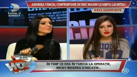 Andreea Tonciu, scandal în direct la tv, cu iubita lui Mitea. Fetele au fost la un pas de bătaie