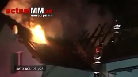 Incendiu VIOLENT la o vilă din Maramureş. Proprietara s-a răsturnat cu maşina în drum spre casă VIDEO