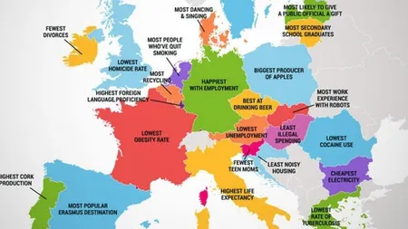 Harta neconformistă a Europei: Ce nu găseşti în România. Ce 