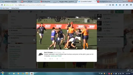 Bătaie interminabilă în fotbalul australian. Jucătorii au obosit dându-şi pumni VIDEO