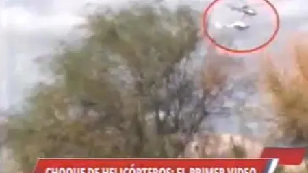 Primele imagini cu coliziunea a două elicoptere pentru filmarea unui reality show din Argentina VIDEO
