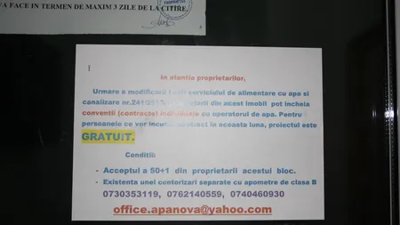 Apa Nova Bucureşti atenţionează asupra unei posibile înşelatorii în care sunt vizaţi locatarii blocurilor