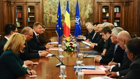 KLAUS IOHANNIS, discuţii cu liderii sindicatelor. Întâlnirea a avut loc în fostul birou al lui Băsescu VIDEO