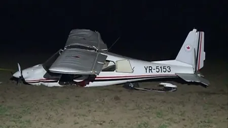 Un avion a aterizat forţat pe un câmp, în Bacău VIDEO
