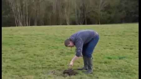 Un fermier a băgat o petardă într-o baligă şi a aprins-o. Finalul este murdar VIDEO