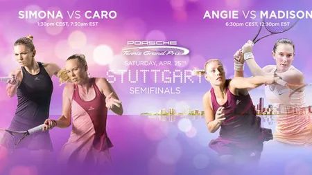 SIMONA HALEP a pierdut la Stuttgart, în semifinale. 5-7, 7-5, 2-6, cu CAROLINE WOZNIACKI