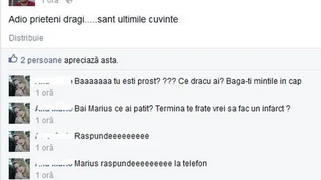 Un tânăr a lăsat mesaj pe Facebook că se omoară, pentru că a fost părăsit de soţie