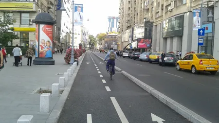 Pista de biciclete de pe Calea Victoriei, redeschisă miercuri