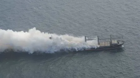 Vas eşuat în Marea Nordului: Pericol de explozie