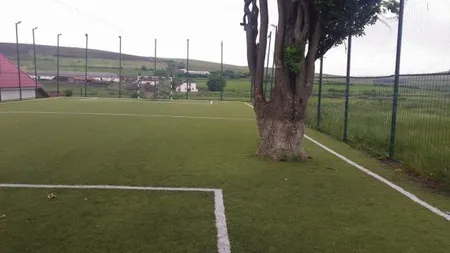 Se întâmplă în România: teren de fotbal construit în jurul unui COPAC