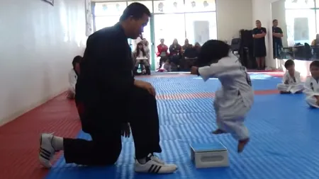 Râzi până nu mai poţi. Ce se întâmplă când un micuţ încearcă să spargă o scândură prin TAEKWONDO VIDEO