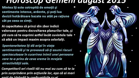 Horoscopul zilei de marţi, 25 august