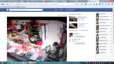 Jaf în plină zi, la un magazin în Sibiu. Trei tineri au fost filmaţi când goleau casieria VIDEO