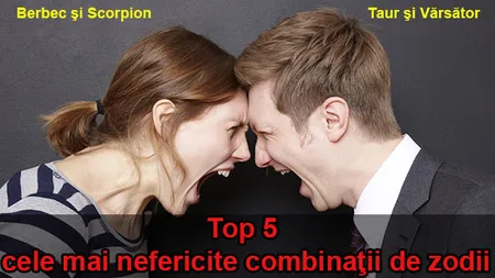 HOROSCOP: Top 5 cele mai nefericite combinaţii de zodii