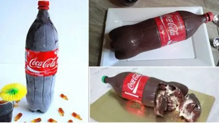 A tăiat o sticlă de COCA COLA, a pus cremă de ciocolată şi uite ce a ieşit