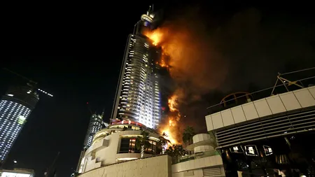 INCENDIU PUTERNIC într-un hotel de lux din Dubai, în seara de REVELION. 16 persoane, rănite VIDEO