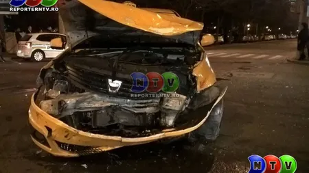 Accident grav în Constanţa. Un taxi a fost făcut praf, iar trei persoane au ajuns la spital