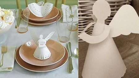 Cum faci în 3 minute un îngeraş din carton pentru a decora masa de Crăciun