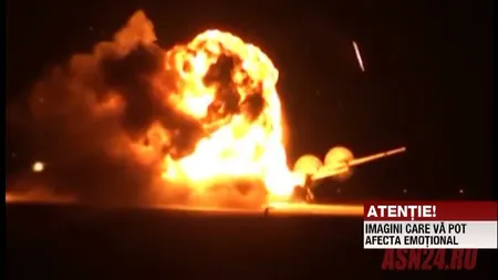 Imagini incredibile filmate în Rusia. Un bombardier a luat foc la decolare VIDEO