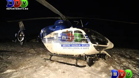 Misiune de salvare cu elicopterul în Tulcea. Un bărbat s-a rătăcit pe un lac îngheţat