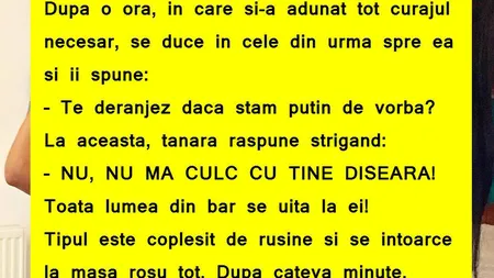 BANCUL DE SÂMBĂTĂ: Un tip se duce la bar...