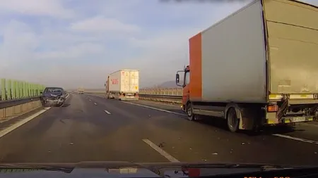 Accident surprins de o cameră video pe Autostrada Soarelui VIDEO