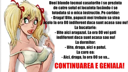 BANCUL ZILEI: Ce face o blondă în dormitor la ora 0.00