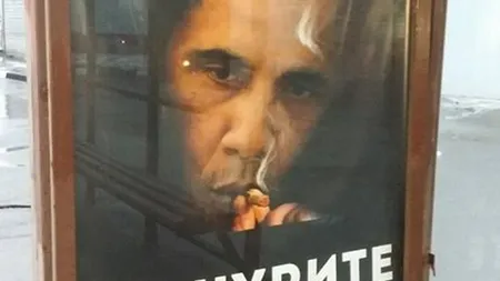 Campanie anti-fumat în Rusia cu imaginea preşedintelui american: 