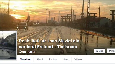 O stradă din Timişoara, plină de GROPI, are cont de Facebook: REACŢIA primarului FOTO