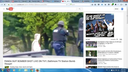Un bărbat deghizat în panda a stârnit panică la Baltimore. A ameninţat că aruncă în aer o televiziune VIDEO