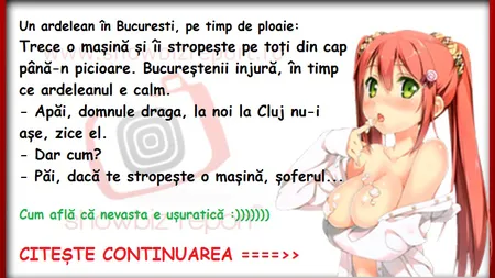 BANCUL ZILEI: Un ardelean în Bucuresti, la semafor, pe timp de ploaie.