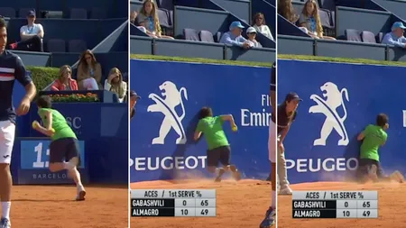 Terenul de tenis, prea mic pentru un copil de mingi. Unde şi-a încheiat băiatul cursa VIDEO