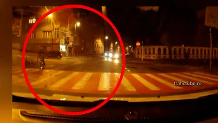 Un tânăr din Braşov a fost la un pas să sfârşească sub roţile unei maşini VIDEO