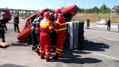 Simulare pe Autostrada Soarelui. Pompierii au intervenit la un accident VIDEO