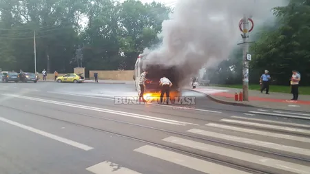 Autobuz în flăcări la Iaşi. Este al treilea care a luat foc, în ultimele săptămâni