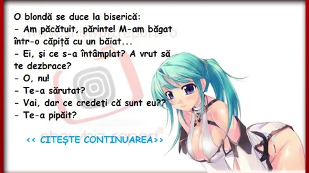 Bancul zilei: O blondă se duce la biserică