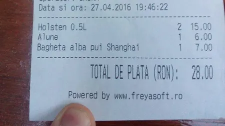 Client în stare de ŞOC. Ce a scris o chelneriţă din Centrul Vechi pe notă de plată FOTO