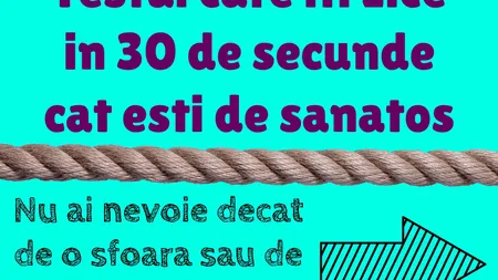 TEST: Descoperă dacă eşti sănătos în doar 30 de secunde