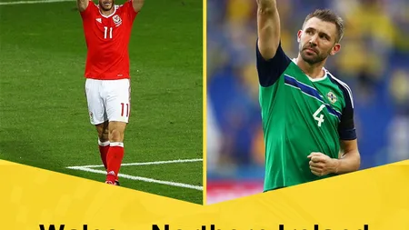 ŢARA GALILOR-IRLANDA DE NORD 1-0. Galezii sunt în sferturi la EURO 2016, graţie unui autogol
