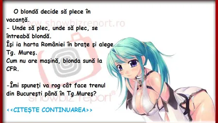 Bancul zilei - O blondă pleacă în VACANŢĂ
