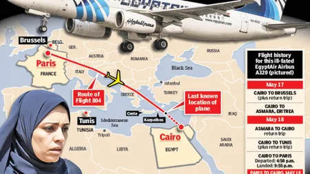 Avionul EgyptAir prăbuşit în Mediterană: Compania plăteşte indemnizaţii familiilor victimelor catastrofei aviatice