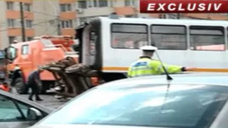 Tramvai deraiat în Bucureşti
