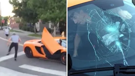 Cine are dreptate? Un skater distruge cu placa parbrizul unui bolid de 230.000 euro VIDEO