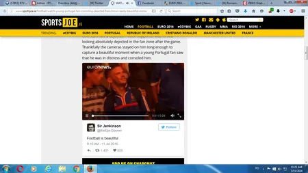 Cel mai emoţionant moment după finala EURO 2016. Cum este consolat un fan francez de un copil portughez VIDEO