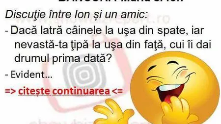 Bancul Zilei: Maria şi Ion după mulţi ani de căsnicie